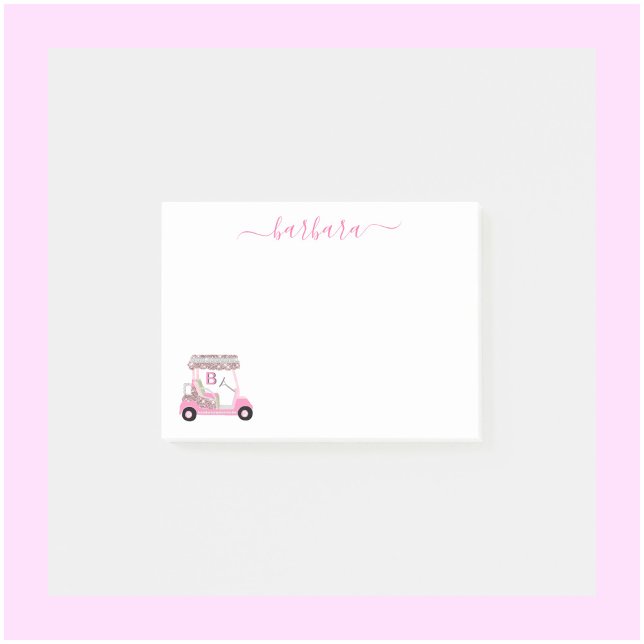 Notas Post-it® Carro de golf Gal Gal de moda Glam personalizado (Subido por el creador)