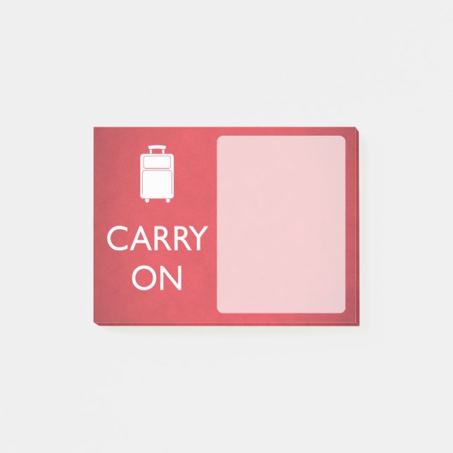Notas Post-it® CARRY ON - Equipaje - Funny Red (Anverso)