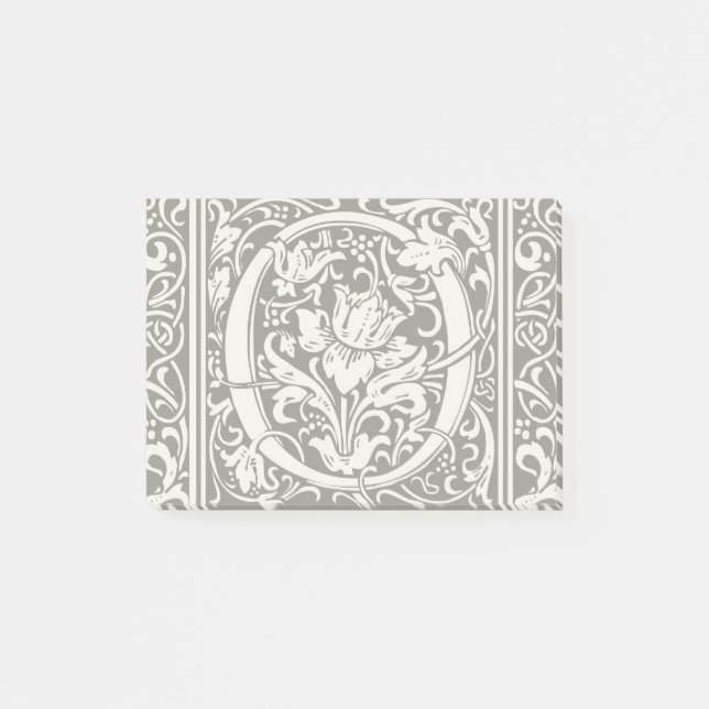 Notas Post-it® Carta O Monograma Medieval Art Nouveau (Anverso)