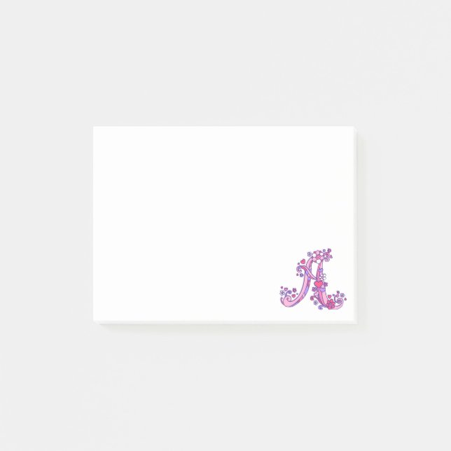 Notas Post-it® Carta Un post en monograma señala (Anverso)