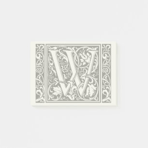 Notas Post-it® Carta W Monograma medieval Art Nouveau