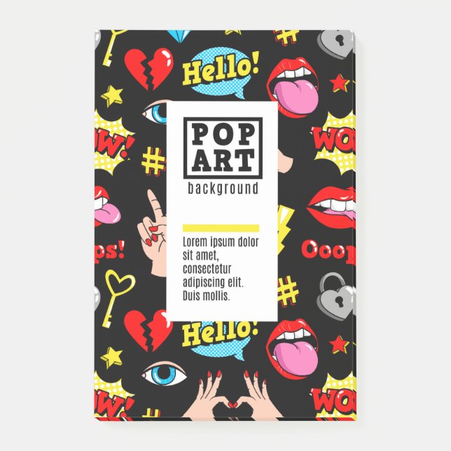 Notas Post-it® Cartas de estilo cómico (Anverso)