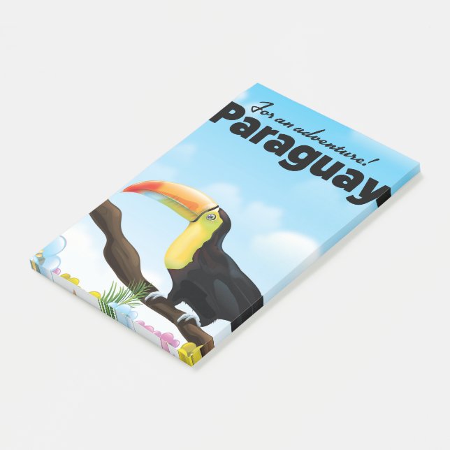 Notas Post-it® Cartel de viaje del Tucán de Paraguay (En perspectiva)