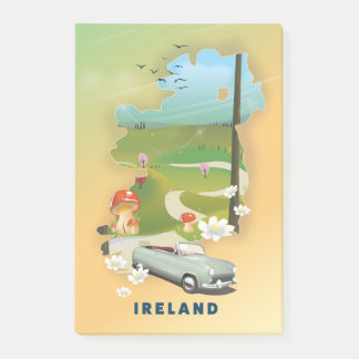 Notas Post-it® cartel de viaje vintage mapa de Irlanda