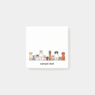 Notas Post-it® cartoon dogs in a row design1