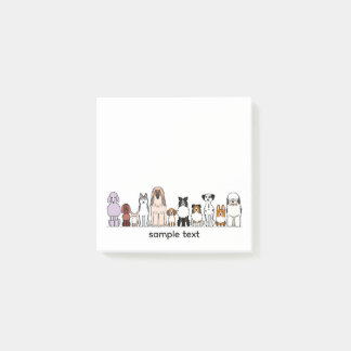 Notas Post-it® cartoon dogs in a row design2