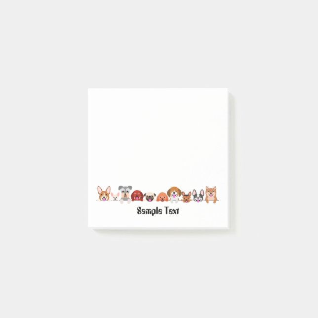 Notas Post-it® cartoon dogs postit (Anverso)