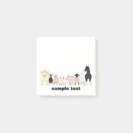 Notas Post-it® cartoon farm animal group post it
