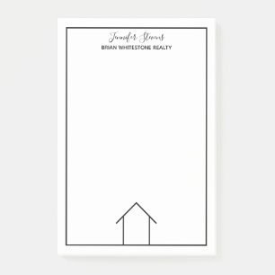 Notas Post-it® Casa de bienes raíces simple Personalizado negro