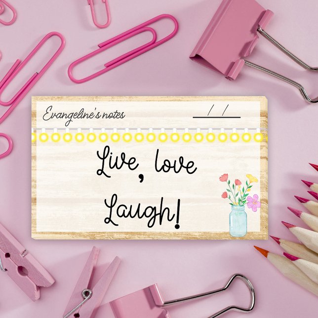 Notas Post-it® Casa de campo, lámparas y flores de 10" x 6" (Subido por el creador)