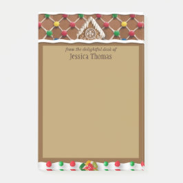 Notas Post-it® Casa de pan de jengibre personalizada