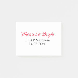 Notas Post-it® Casado y brillante añadir nombre de pareja boda añ