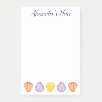 Notas Post-it® Casas marinas de color de agua con nombre