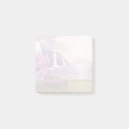 Notas Post-it® Cascadas y cerezos en un lago