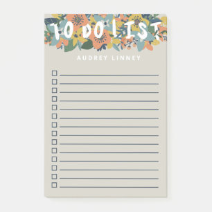 Notas Post-it® Casilla de verificación floral encantadora para ha