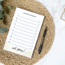 Notas Post-it® Casilla de verificación numerada para hacer el nom