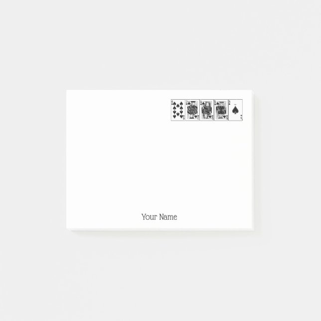 Notas Post-it® Casino Night Poker Royal Straight Flush Spades (Anverso)