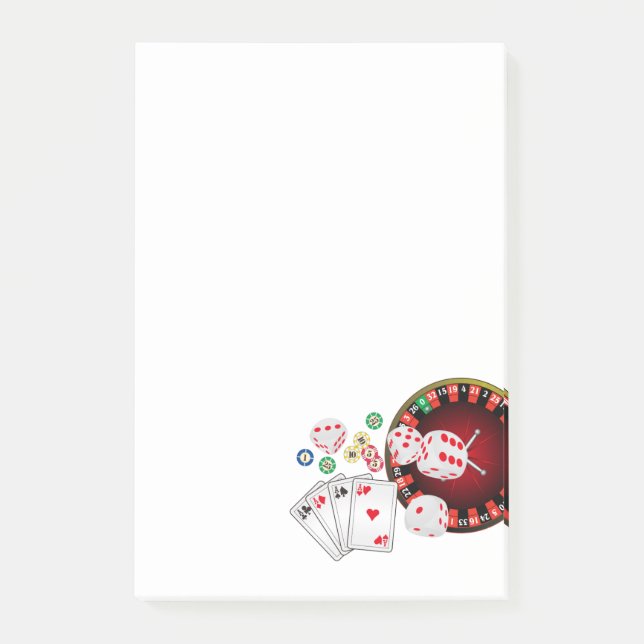 Notas Post-it® casino, póquer, artículo para adultos (Anverso)
