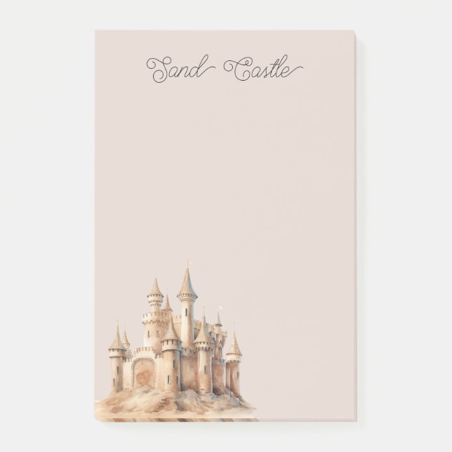 Notas Post-it® Castillo de Arena de Crema de Playa (Anverso)