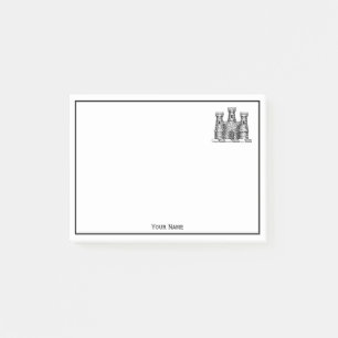 Notas Post-it® Castillo heráldico vintage Emblem Escudo de armas 
