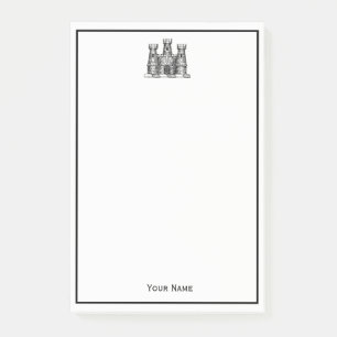 Notas Post-it® Castillo heráldico vintage Emblem Escudo de armas 