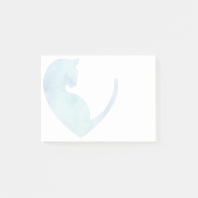 Notas Post-it® Cat in Heart - Blue Post-it Notes (Anverso)