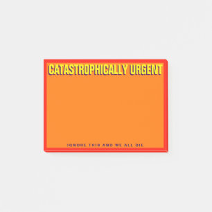 Notas Post-it® CATASTRÓFICO URGENTE (naranja)