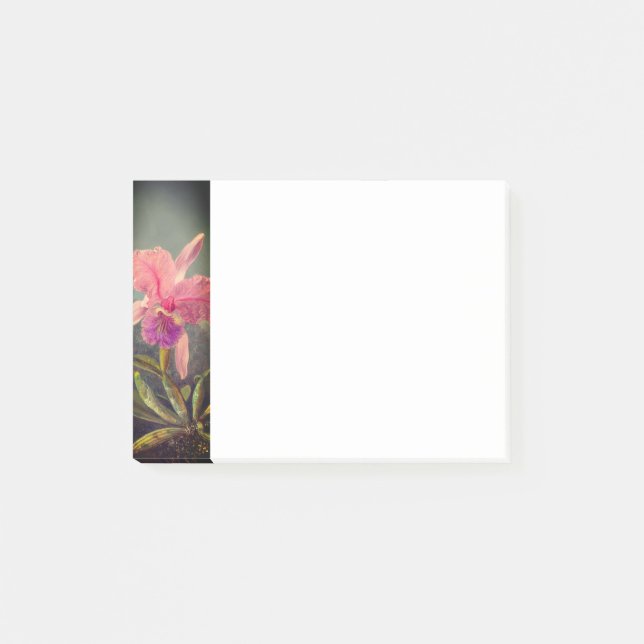 Notas Post-it® Cattleya Orchid y tres Hummingbirds Heade (Anverso)