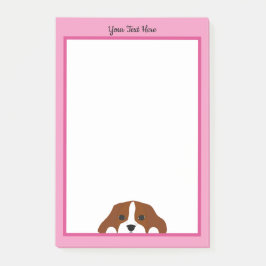 Notas Post-it® Cavalier King Charles Spaniel Puppy Dog Pink