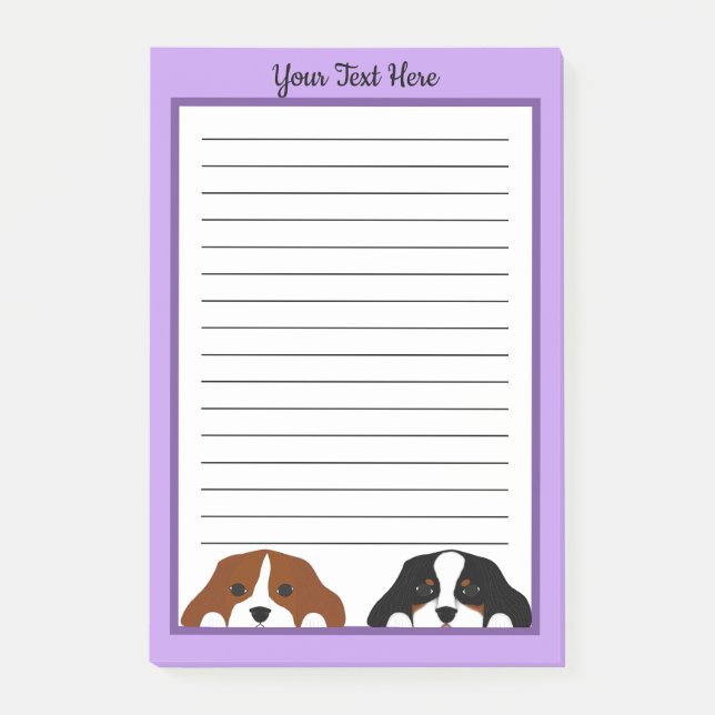 Notas Post-it® Cavalier Rey Carlos Spaniel Perro Cachorro (Anverso)