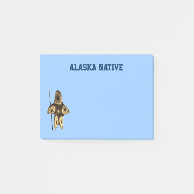 Notas Post-it® Cazador inuit fractal - Nativo de Alaska (Anverso)