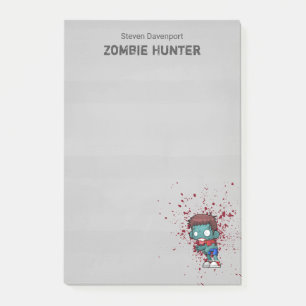 Notas Post-it® Cazador zombi con Guay escalofriante con manchas d