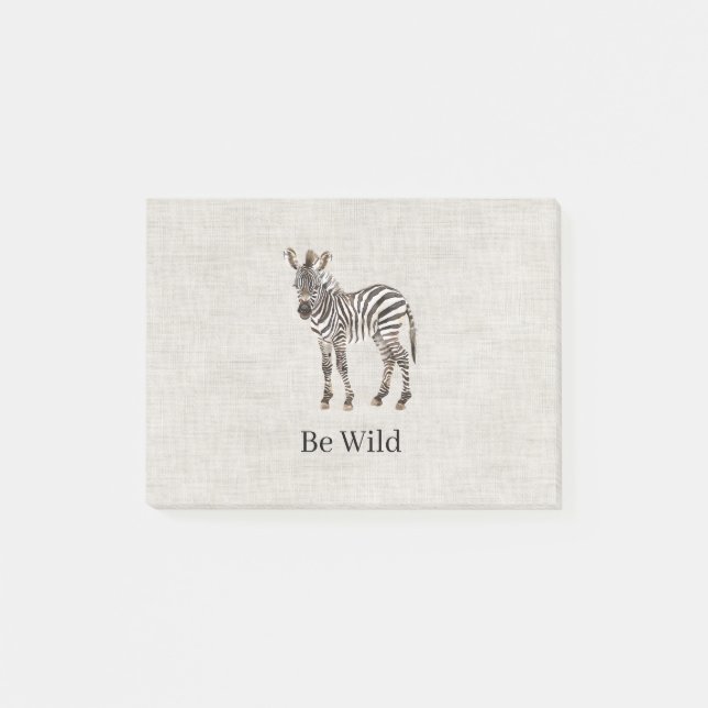 Notas Post-it® Cebra Safari Animal Lino Falso (Anverso)