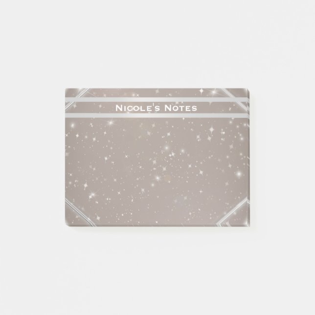Notas Post-it® Celestial Sparkle Glam Trendy Personalizada (Anverso)