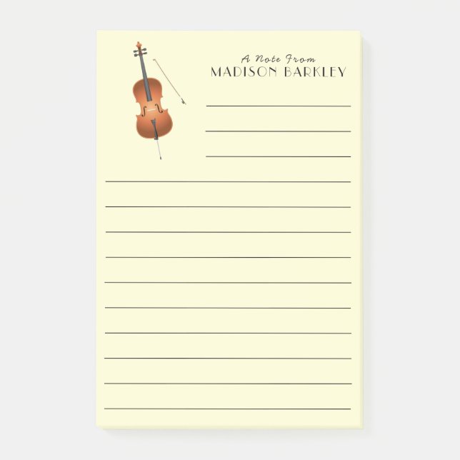 Notas Post-it® Cello Músico Teacher orquesta de cuerdas (Anverso)