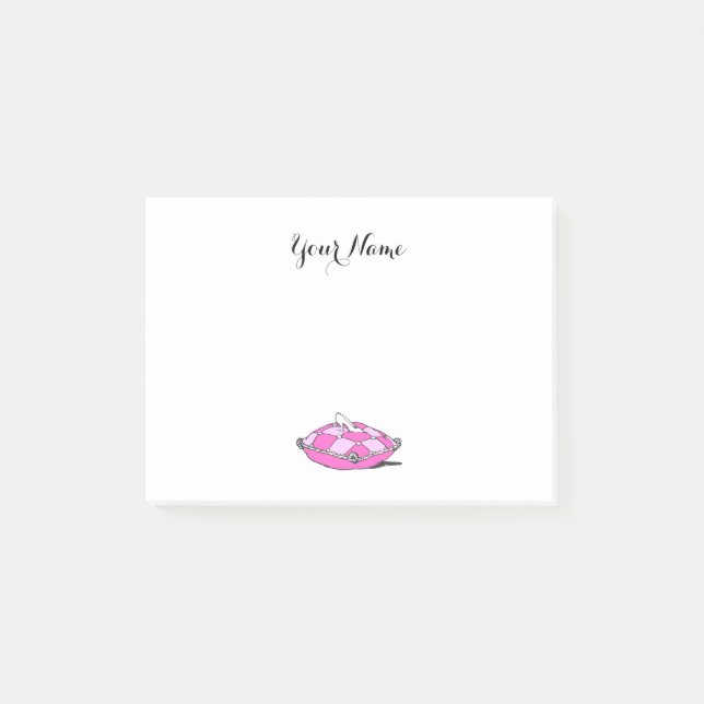 Notas Post-it® Cenicienta ventilado sobre pegajosa almohada rosa (Anverso)