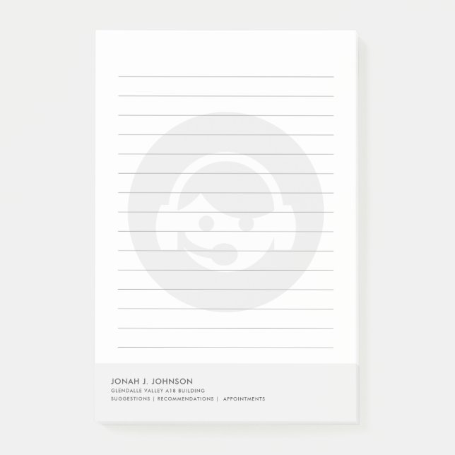 Notas Post-it® Centro de llamadas Tech + Dsipatch | Estilo minima (Anverso)