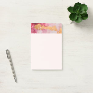 Notas Post-it® Cepillo artístico estalla oro y rosa