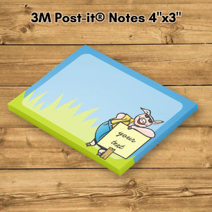 Notas Post-it® Cerdo con letrero