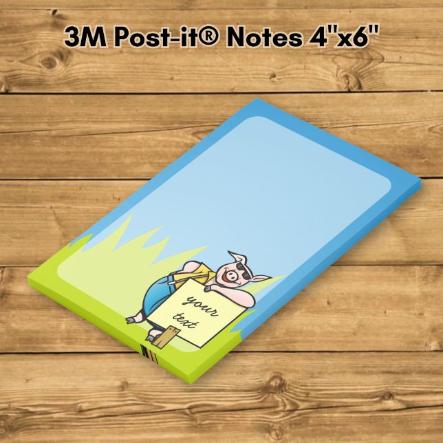 Notas Post-it® Cerdo con letrero (Subido por el creador)