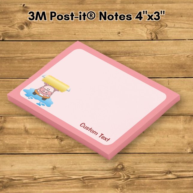 Notas Post-it® Cerdo de lavado de coches de dibujos animados (Subido por el creador)