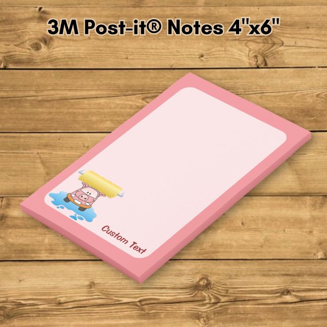 Notas Post-it® Cerdo de lavado de coches de dibujos animados (Subido por el creador)