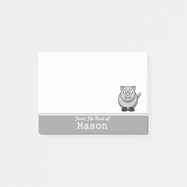 Notas Post-it® Cerdo Grasa Funny Personalizado (Anverso)
