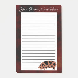 Notas Post-it® Cerdo KuneKune personalizado
