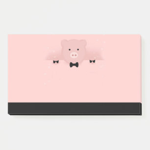 Notas Post-it® Cerdo rosa lindo y brillante