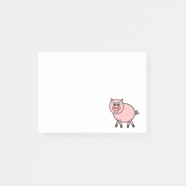Notas Post-it® Cerdo rosado (Anverso)