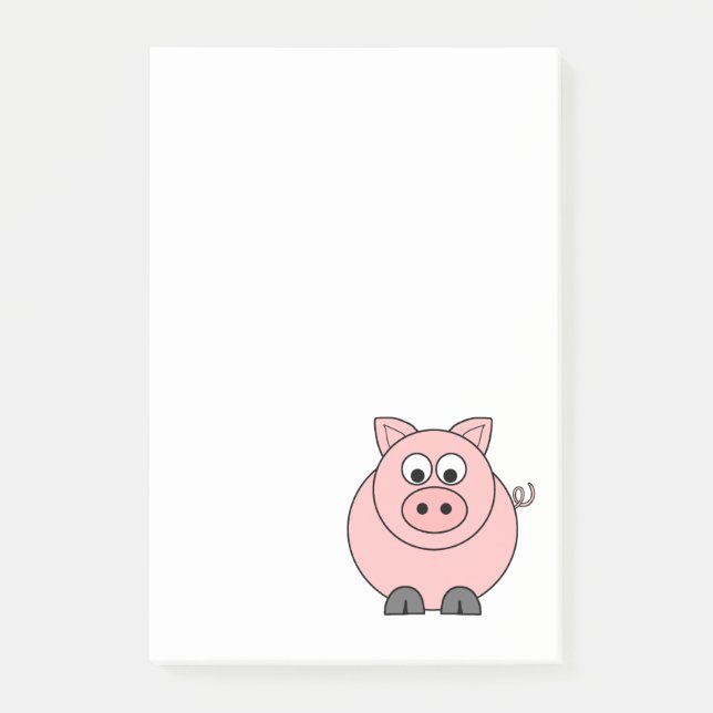Notas Post-it® Cerdo rosado gordo (Anverso)