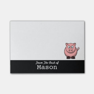 Notas Post-it® Cerdo rosado gordo divertido personalizado