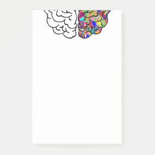 Notas Post-it® Cerebro derecho, cerebro izquierdo