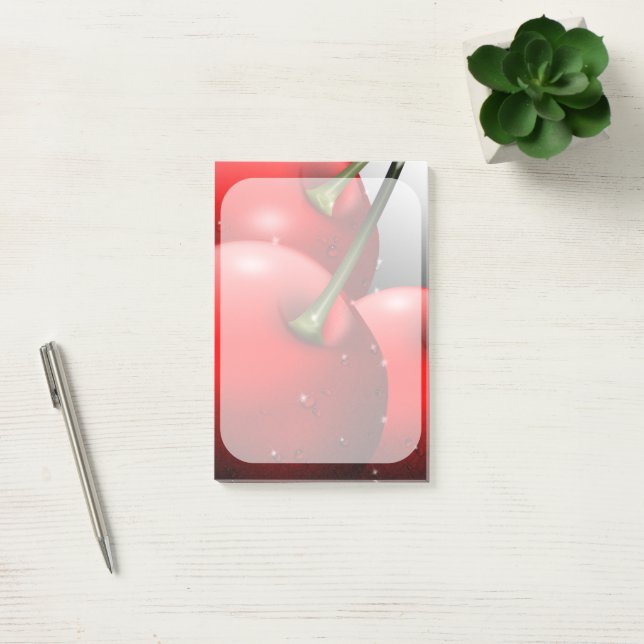 Notas Post-it® Cerezas con gotas de excremento (Oficina)